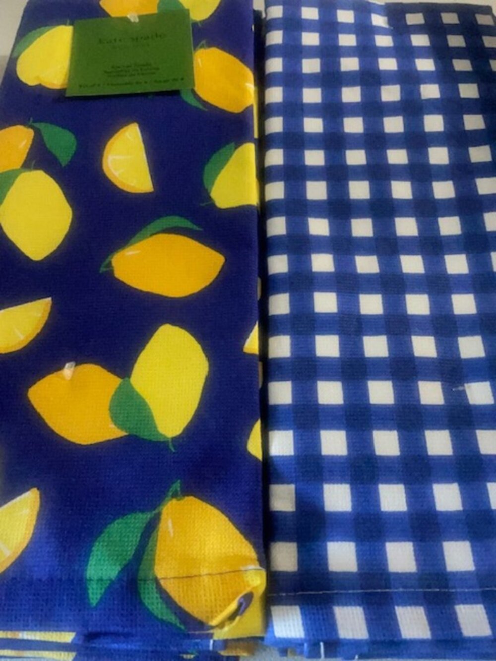 NWT Kate Spade 8-Piece Kitchen Towels Set - Joy Dot Lemons & Checks